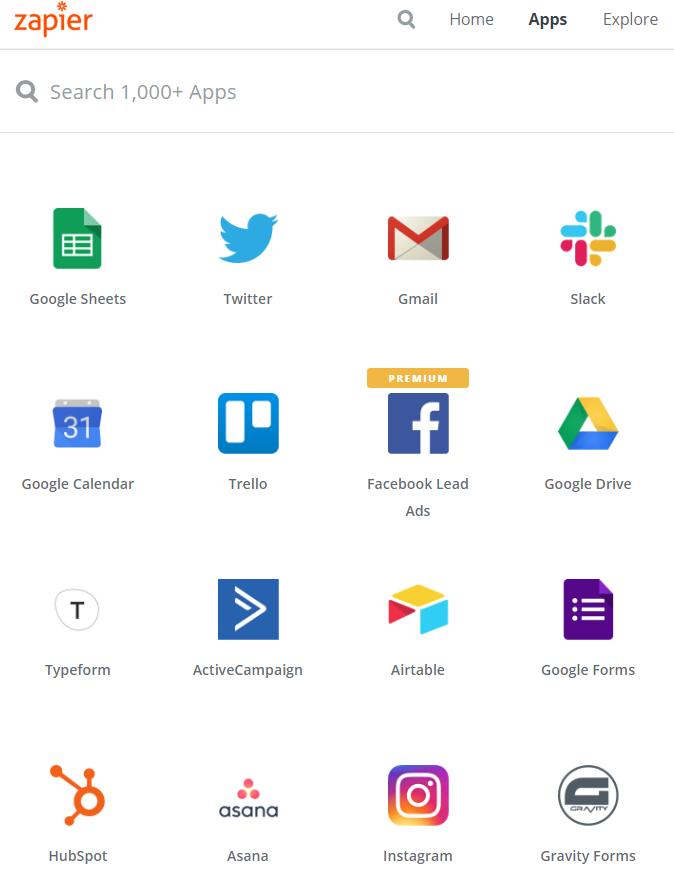 List of web apps